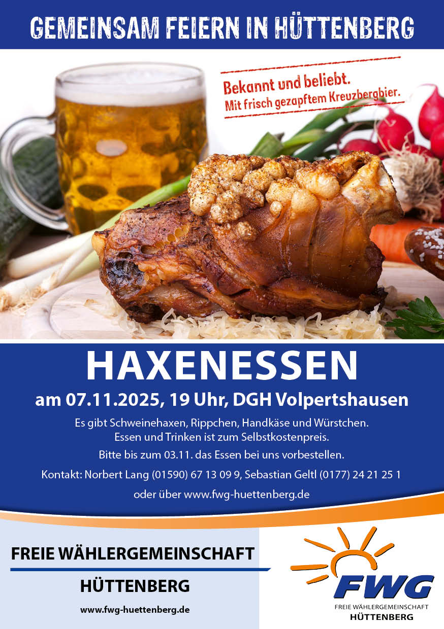 Haxenessen der FWG Hüttenberg in Volpertshausen.