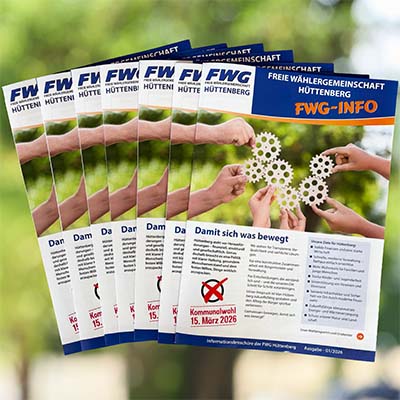 Flyer der FWG Hüttenberg für Kommunalwahl 2026